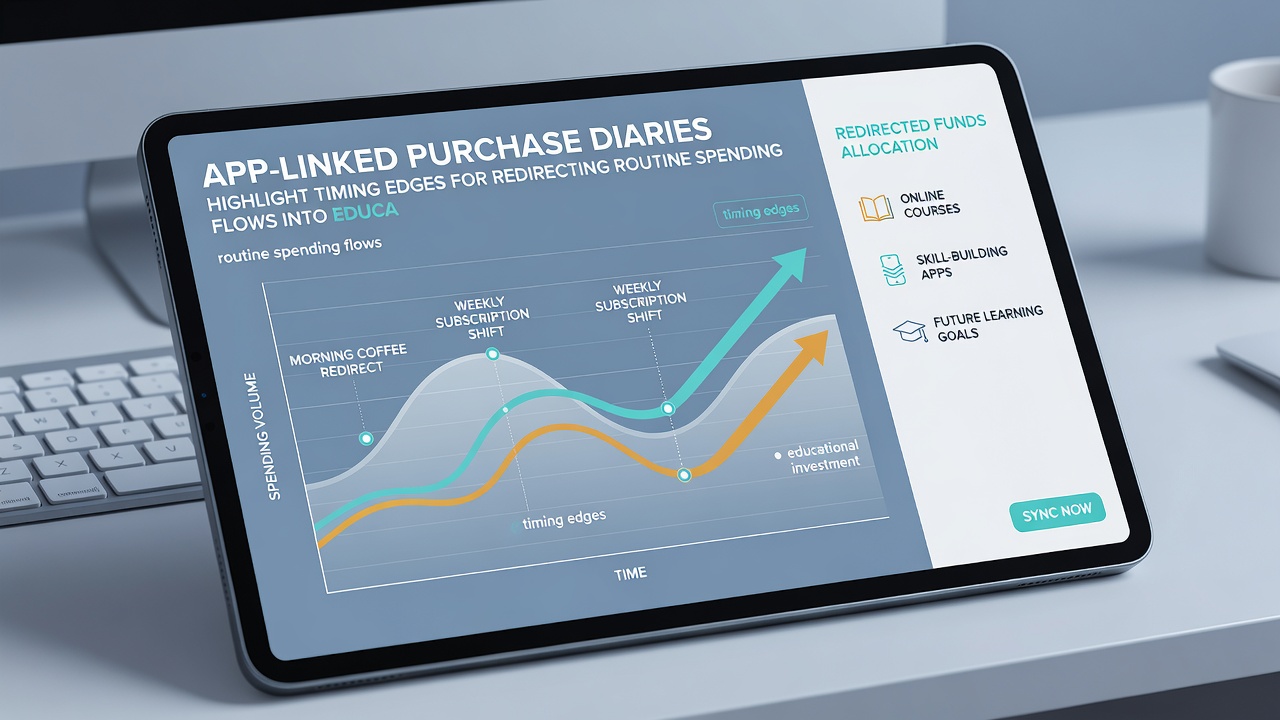 Dashboard view inside a financial app illustrating spending reallocation flows from daily purchases toward student loan payoffs with projected savings timelines