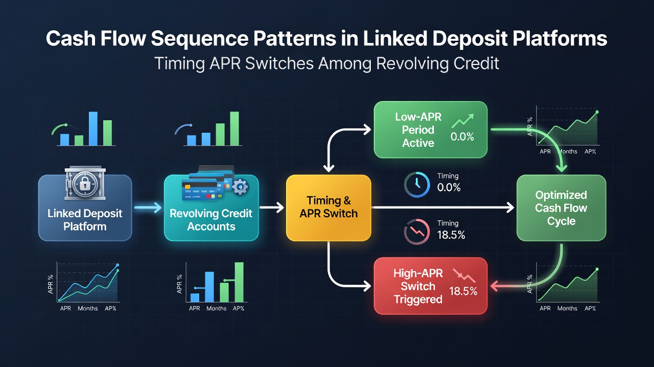 Flowchart illustrating APR switch timing between credit cards and installment loans