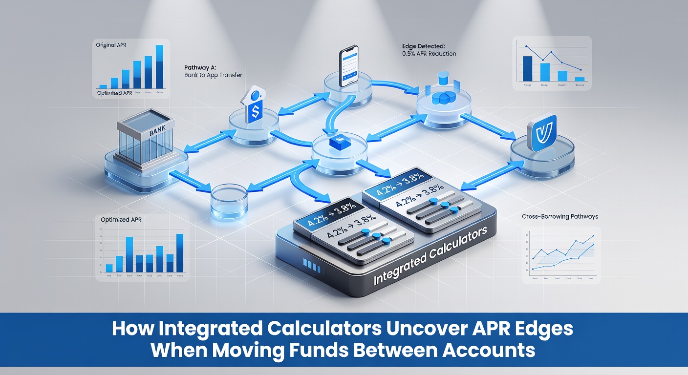 Screenshot showing side-by-side APR comparison results for credit line versus asset-based debt transfer scenarios within a financial calculator tool