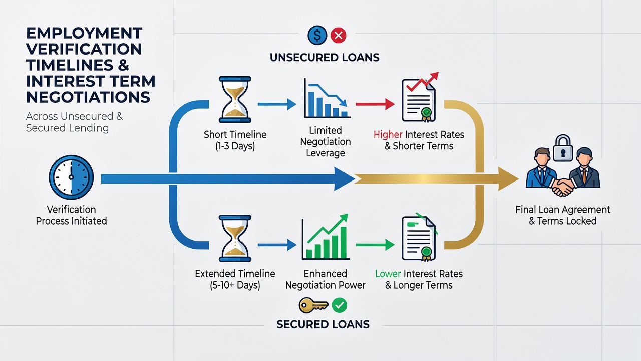 Comparison of verification timelines between unsecured and secured loans in mobile apps